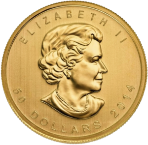 gold Canadian maple leaf coin